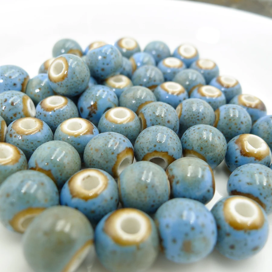 8# 100pcs China Ceramic Beads  Not Hama  Promotion Procelain Bead For Jewelry Making 8mm  Beads #A416B