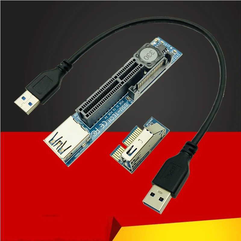 

Add On Card PCI Express USB 3.0 Adapter Raiser Extender PCIE Riser Card USB 3.0 PCI-E SATA PCI E Riser PCI Express X1 to X4 Slot