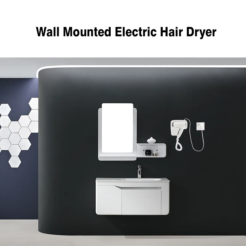 Wall Mounted Electric Hair Dryer Security Household Hanging Hair Dryers Dry Skin Safety Hotel Bathroom Adapter Plug 1300W 220V