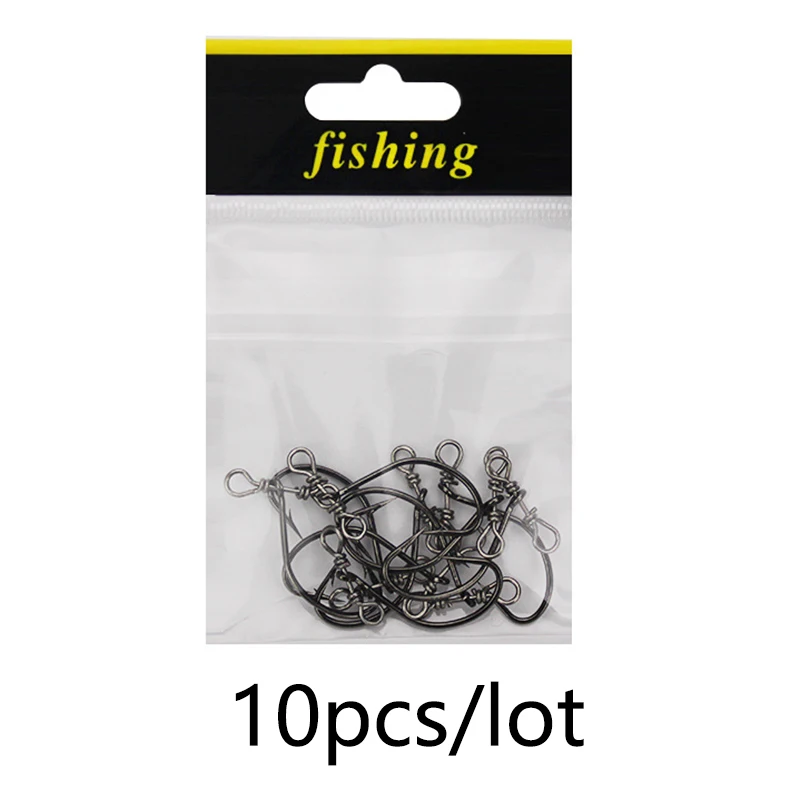 OUTKIT 10pcs Down Shot Rig Hook Single Crank Fishing Hook High Carbon Steel Sharped Fishhooks For Soft Lure Bass With Balance
