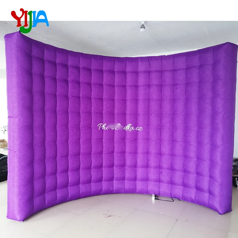 Purple/Pink/Blue No LED lights Inflatable Wall Photo Booth Background Inflatable  Wall backdrop stand For Party Events