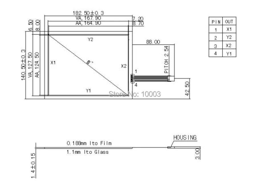 New Stock 5 Pcs / Lot 8 Inch Resistive Touch Screen Panel for 8.2inch AT080TN52V panel