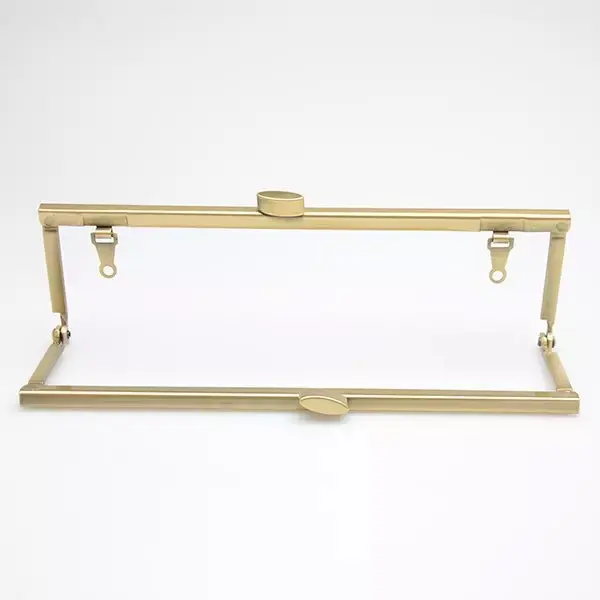 6 3/4 inches (17cm) Antique Brass Open Channel Clutch Frame with Chain Loops - 10 Pieces