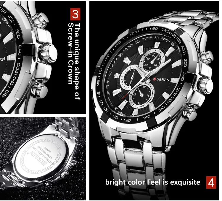 2022CURREN Top Marke Quarzuhr Männer Wasserdichte Sport Military Armbanduhr Männer Business Edelstahl Männliche Uhr Reloj Hombre – Detail 10
