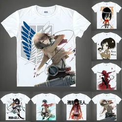 Coolprint Anime Shirt Attack on Titan T-Shirts Multi-style Short Sleeve Scout Regiment Mikasa Ackerman Cosplay Hentai Shirts