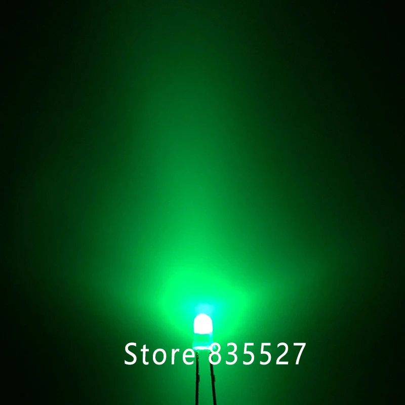 100pcs/lot 3mm emerald green in color DIP Round LED light emitting diode short legs DIY lights LEDS Light Beads New original