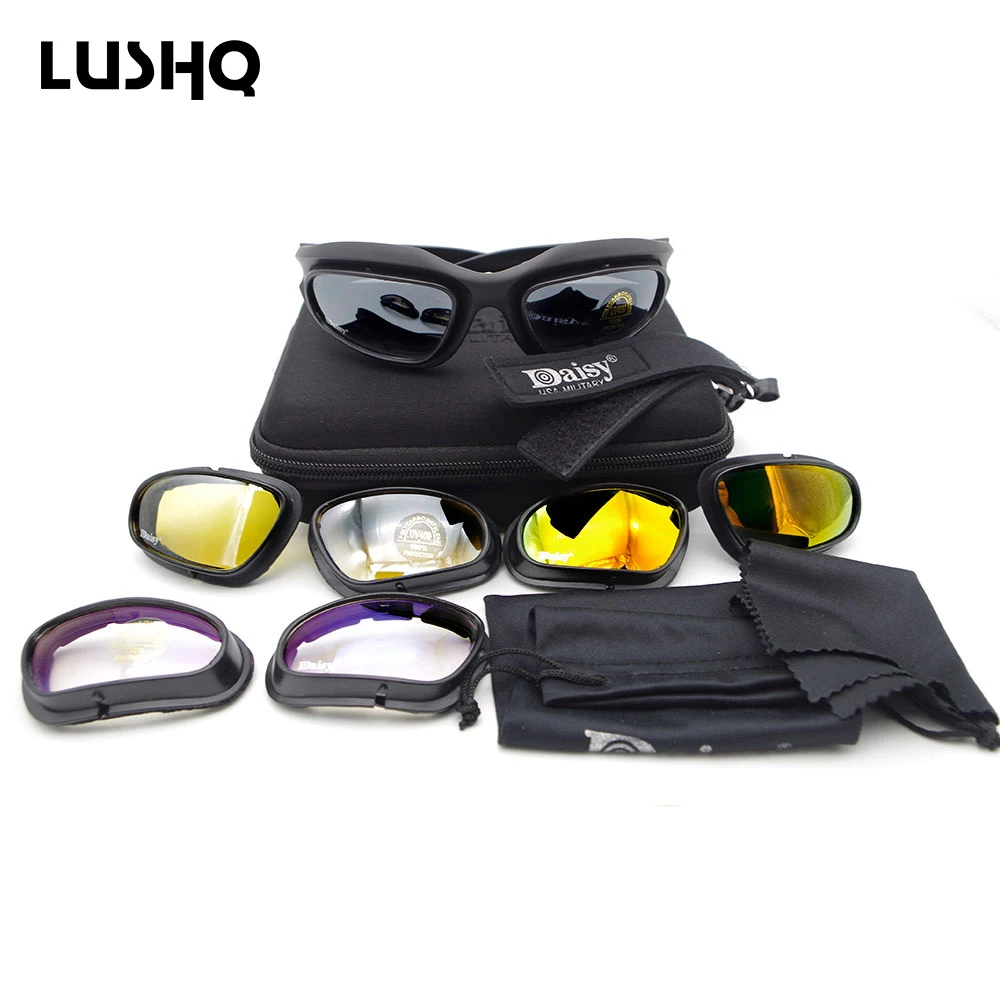 LUSHQ motorcycle goggles moto Glasses gafas moto steampunk goggles Replaceable Multicolor 4 lens Sunglasses occhiali motocross