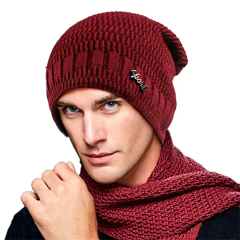 

Male Wool Cashmere Hat Men Winter Hat Knit Skullies Beanies Hats Male Warm Lining Cap Thicken Wool Hat Skullies Beanies B-9375