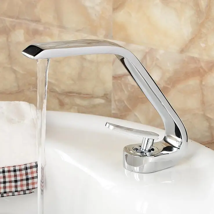 New product Bathroom bend wash basin faucet,Copper sink basin faucet mixerwater tap,Brass toilet sink basin faucet chrome plated