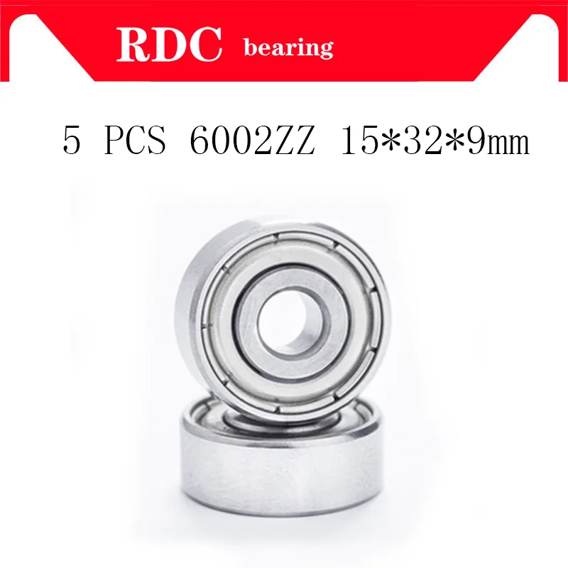 5pcs/Lot  ABEC-5 6002ZZ 6002z 6002 ZZ 15x32x9mm Mini Ball Bearing Miniature Bearing High quality Deep Groove Ball Bearing