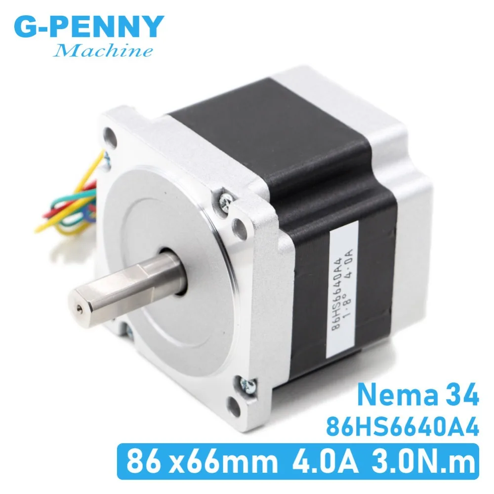 Sale! NEMA34 stepper motor 86X66mm 3N.m 4A 14mm stepping motor 428Oz-in for engraving machine and 3D printer!