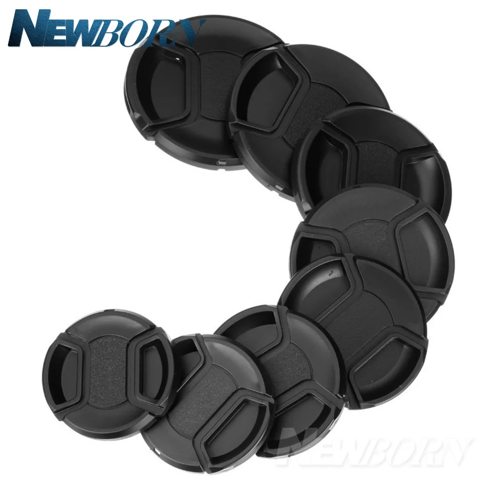 10pcs 49mm 52mm 55mm 58mm 62mm 67mm 72mm 77mm Center Pinch Snap-on Front Lens Cap For Camera Lens Filters