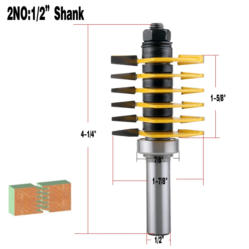 1PC 8mm 1/2" Shank Brand new high quality Adjustable Finger Joint Router Bit ndustrial grade Use in router table only