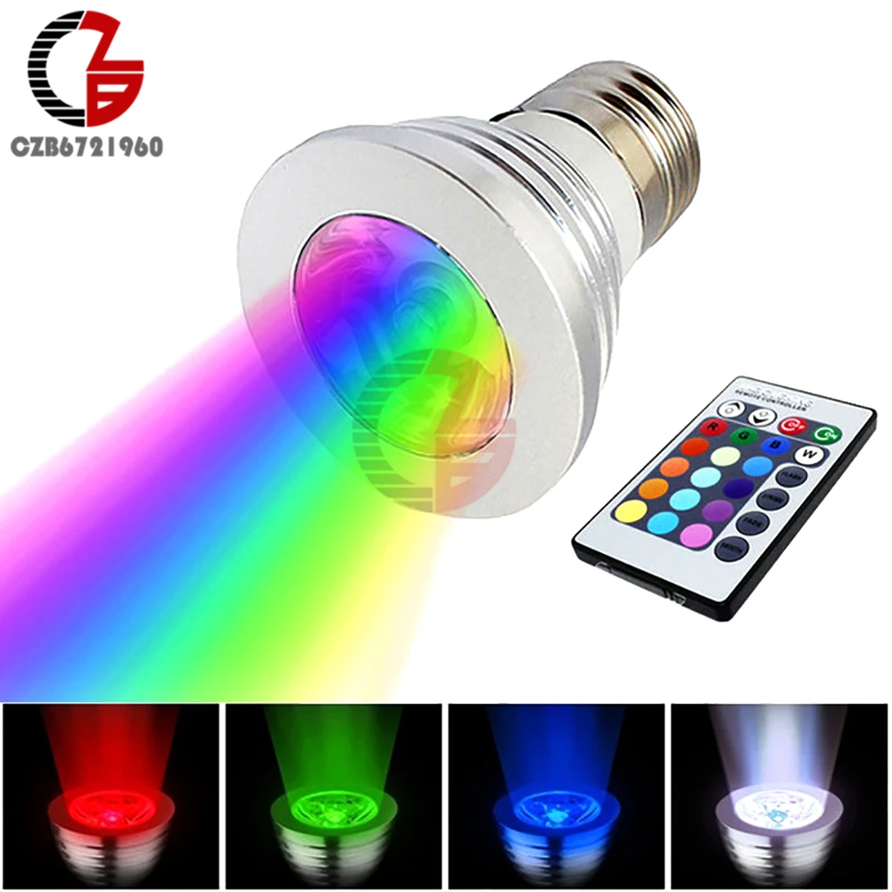 NEW 3W 16 Color E27 LED RGB Magic Spot Light Bulb Lamp Wireless Control Remote