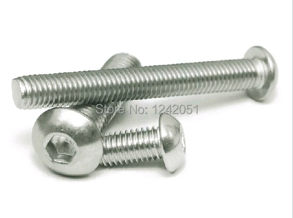 100pcs Metric Thread M2x12mm Stainless Steel Button Head Hex Socket Cap Screws Bolts