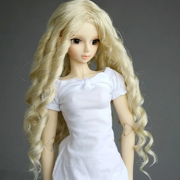 

[wamami] 13# Blonde Wavy Curling Long Wig 1/4 MSD 1/3 SD AOD DZ BJD Dollfie