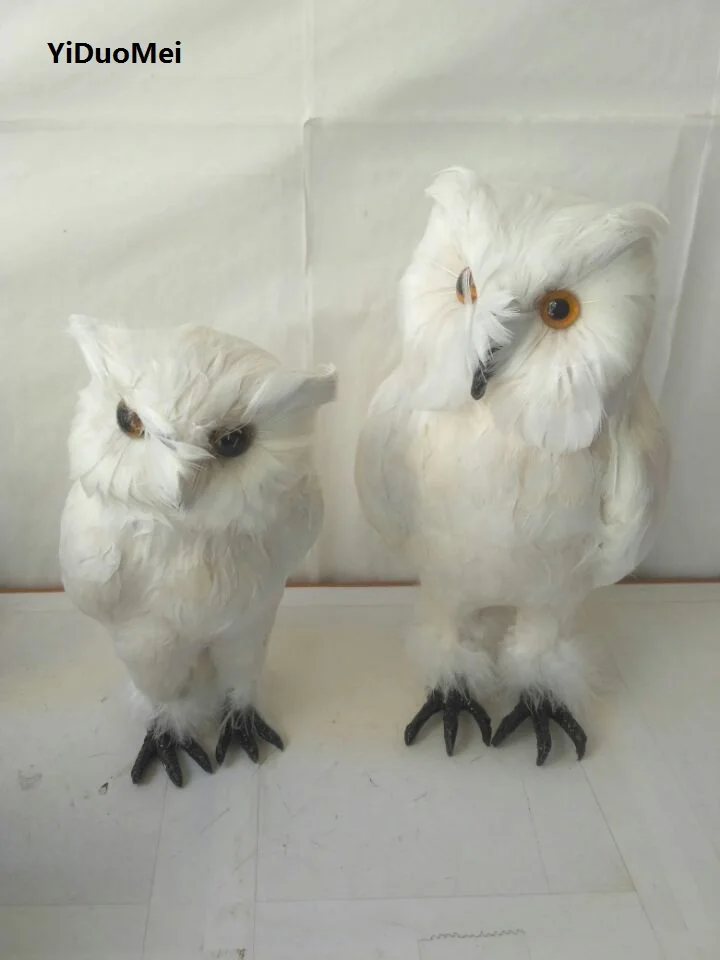 

artificial night owl bird model polyethylene&furs white owl prop, handicraft decoration gift a2210