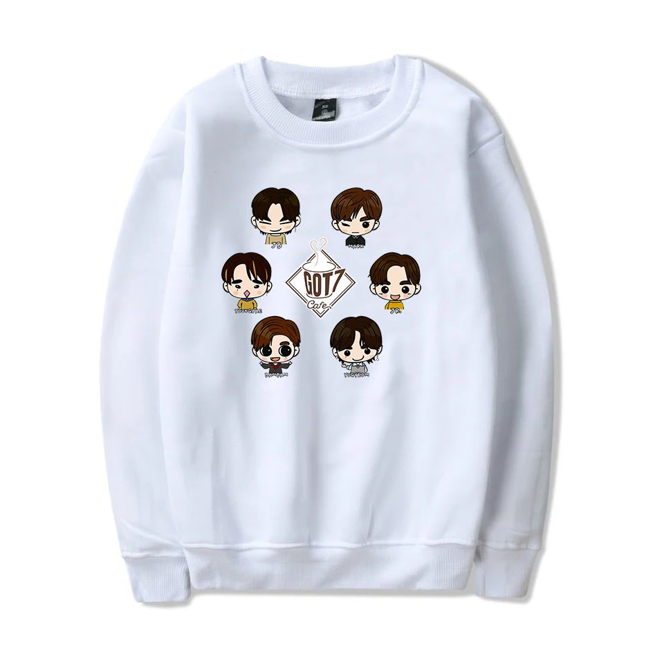 

GOT7 cartoon cute capless Sweatshirts print Men Women Hoodies top casual Long Sleeve unisex Hoodie Sweatshirt Pullover plus size