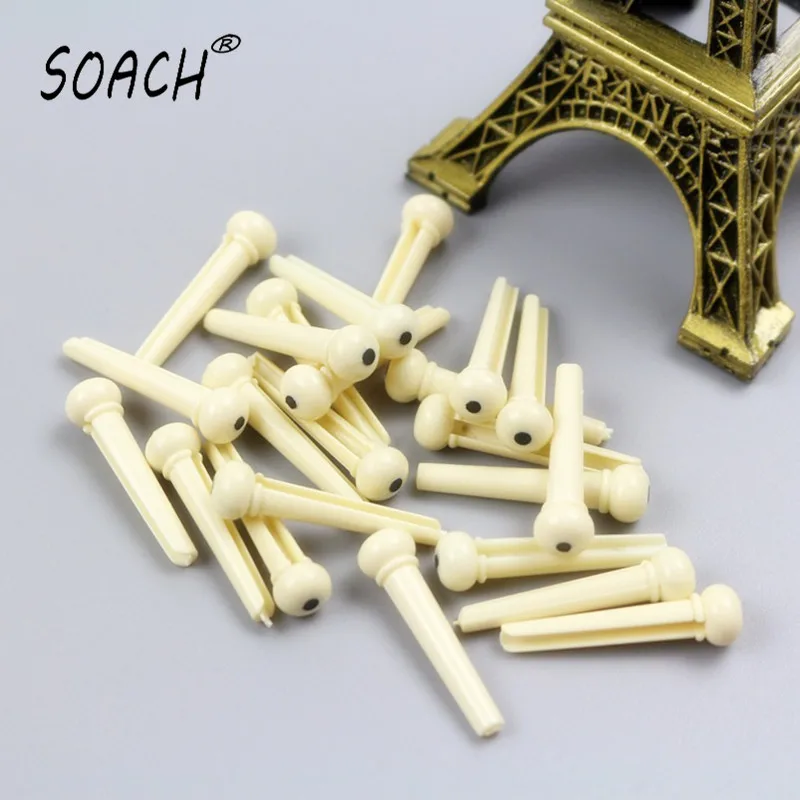 SOACH 12pcs/lot Folk guitar string nail nailed harp strings cone column tail cone pin white black Musical instrument accessories