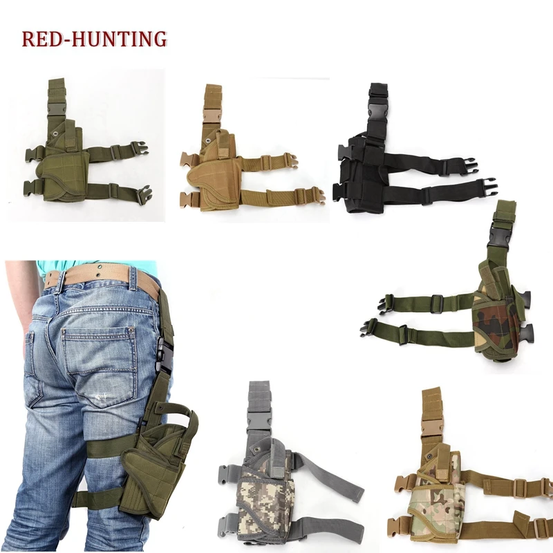 

2020 New Airsoft Puttee Thigh Leg Gun Holster Pouch for Glock 17 18 19 21 USP Compact 1911 PPK PP P226 P2022 Breetta M9 M92