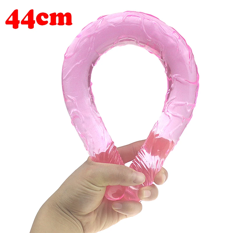 Jelly Double-Ended Dildo Anal Vaginal 17.3 inch Long Double Dildo Sex Toys for Woman Couples Lesbian Sex Toys No Vibrator