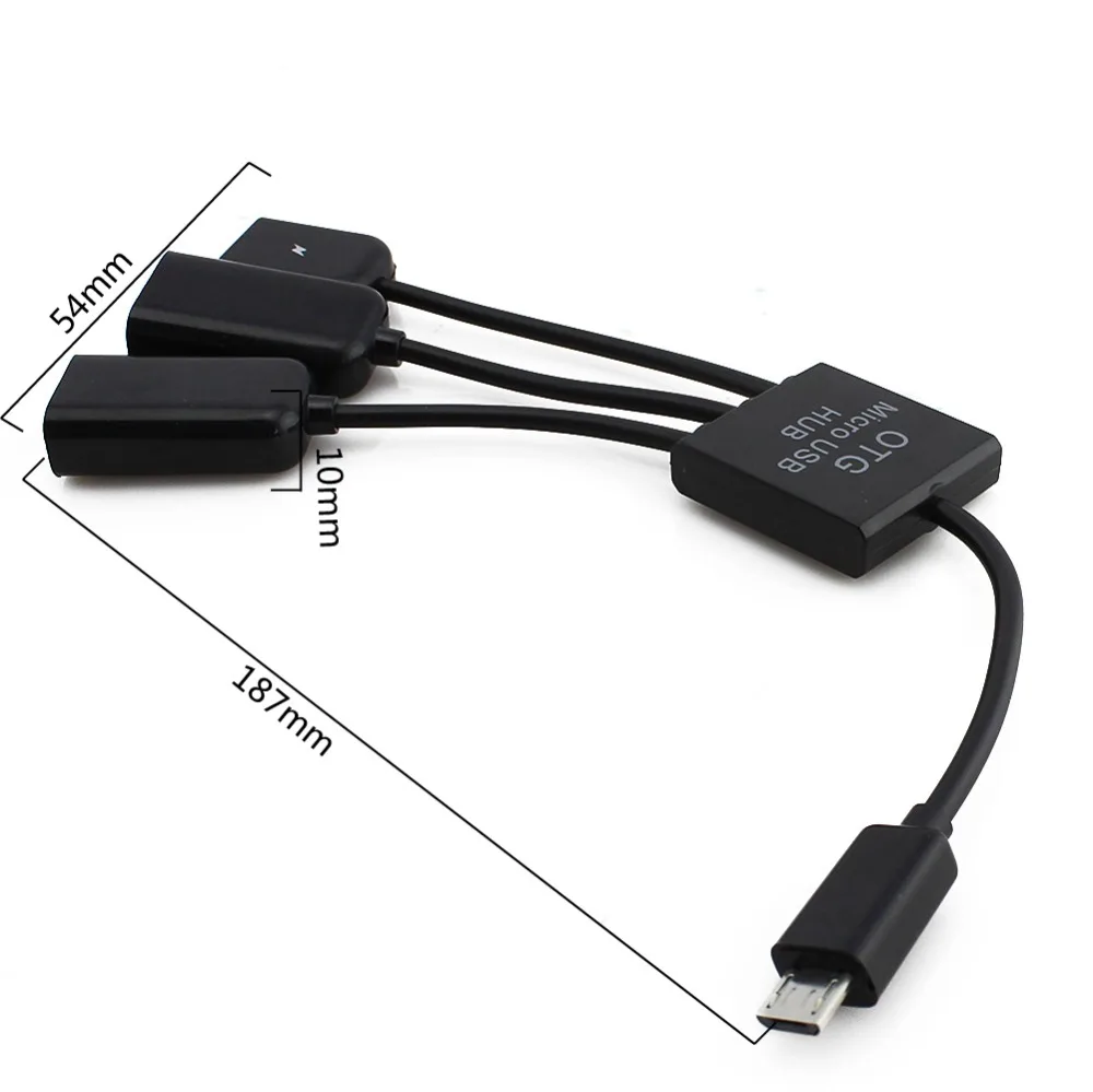 Micro USB OTG Hub Male to Female Double  3 Ports USB 2.0 Host Splitter Adapter USB Cable Converter Extender For Android Phone image 6