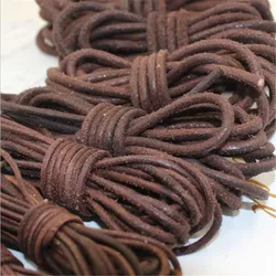 2m/lot 1.5/2/3/4/5/6/8mm Genuine Cow Leather Cord brown Bracelet Necklace Leather Rope String for DIY Jewelry findings