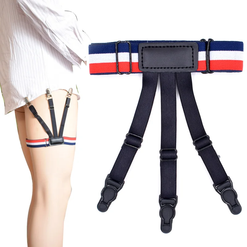 Fashion Shirt Stays Holder Man's Leg Suspenders Fashion Shirt Braces Elastic Uniform Business Strap Shirt Garters 1pair