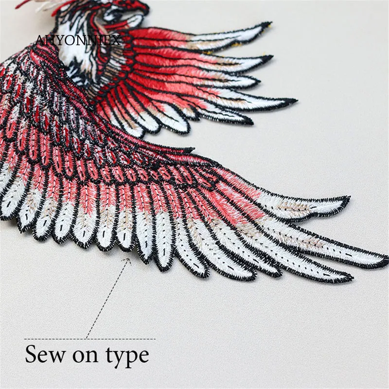 1 PCS Large Size Phoenix Embroidered Patch Sew On Garment Appliques Patches for Men Clothes Cheongsam Wedding Dress Accessory