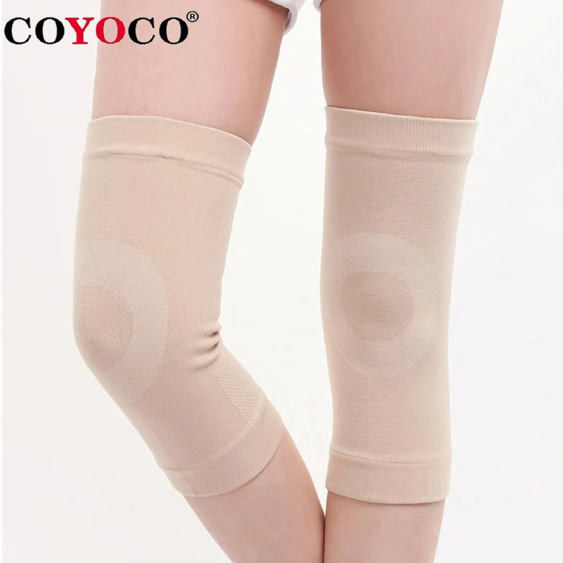 1 Pcs High Elastic Sport Knee Warm Support COYOCO Pressure Reducing Ring Kneepads Summer Air Conditioning Room Thin Pad Brown