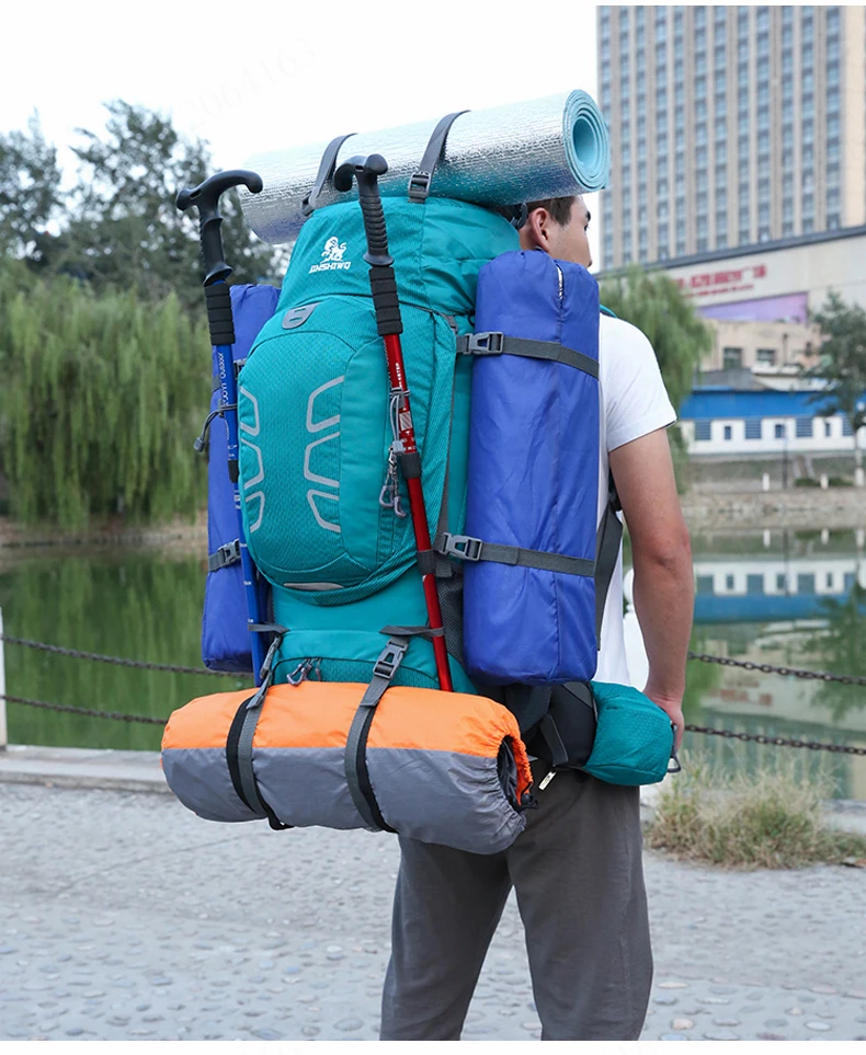 60L Wasserdicht Klettern Wandern Outdoor Rucksack Frauen & Männer Tasche Camping Bergsteigen Rucksack Sport Bike Reisetaschen – Detail 22