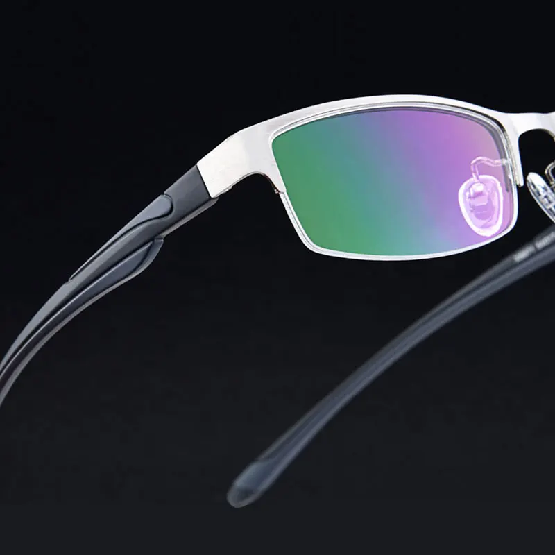 High-end Business Reading Glasses Stainless Steel Half Rimless Eyeglasses Frame Optical Prescription Eyewear