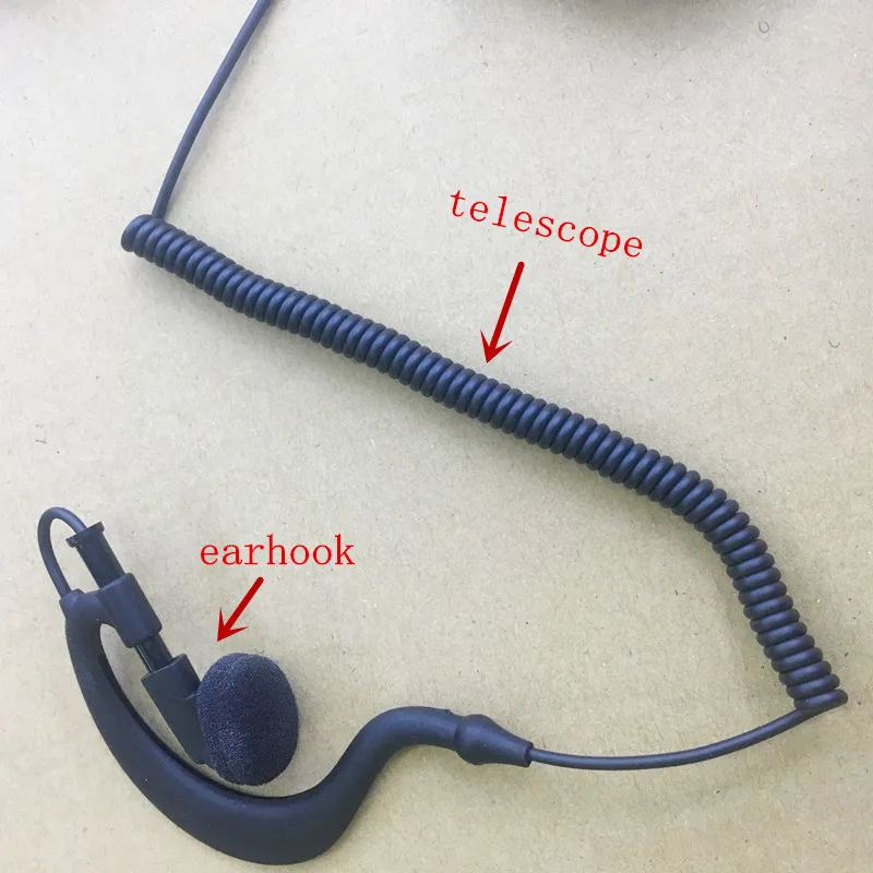 Collare grande PTT cuffia earhook flessibile per Sepura STP8000 ecc walkie-talkie