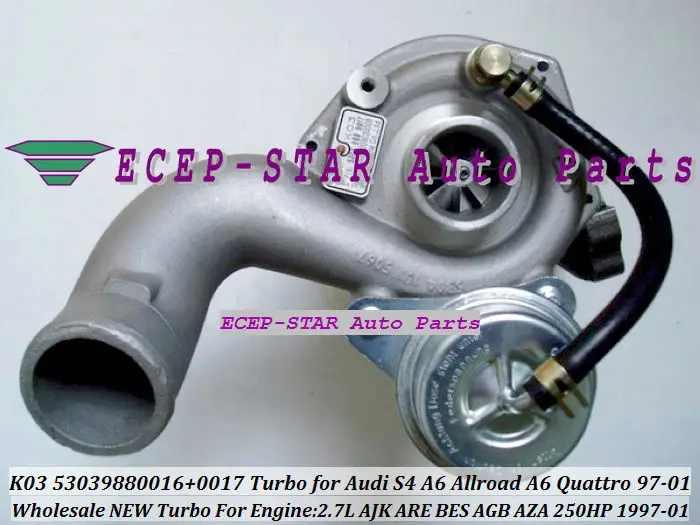 K03 0017 53039880017 53039700017 TURBINE TURBO Turbocharger For Audi S4 A6 ALLROAD Engine: AJK ARE BES 1997-2001 2.7L Wholesale