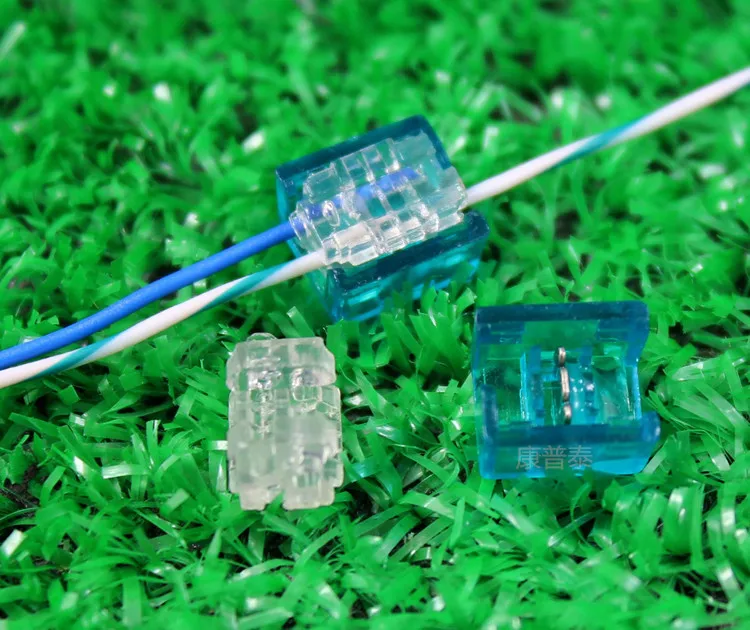 

new stock 1000 pcs / lot UY4 telephone line cable connector terminals connecting K4 Connectors Blue Clear