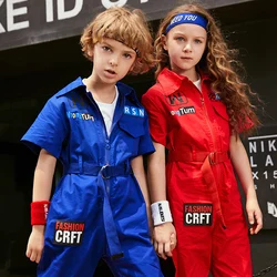 Girls Jazz Modern Dancing Costumes Clothing Suits Kids Children Hip Hop Dance wear Outfits Stage Costumes Coverall Clothes