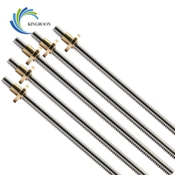 T8 Lead Screw OD 8mm Pitch 2mm Lead 2mm 150mm 200mm 250mm 300mm 330mm 350mm 400mm 500mm With Brass Nut For Reprap 3D Printer