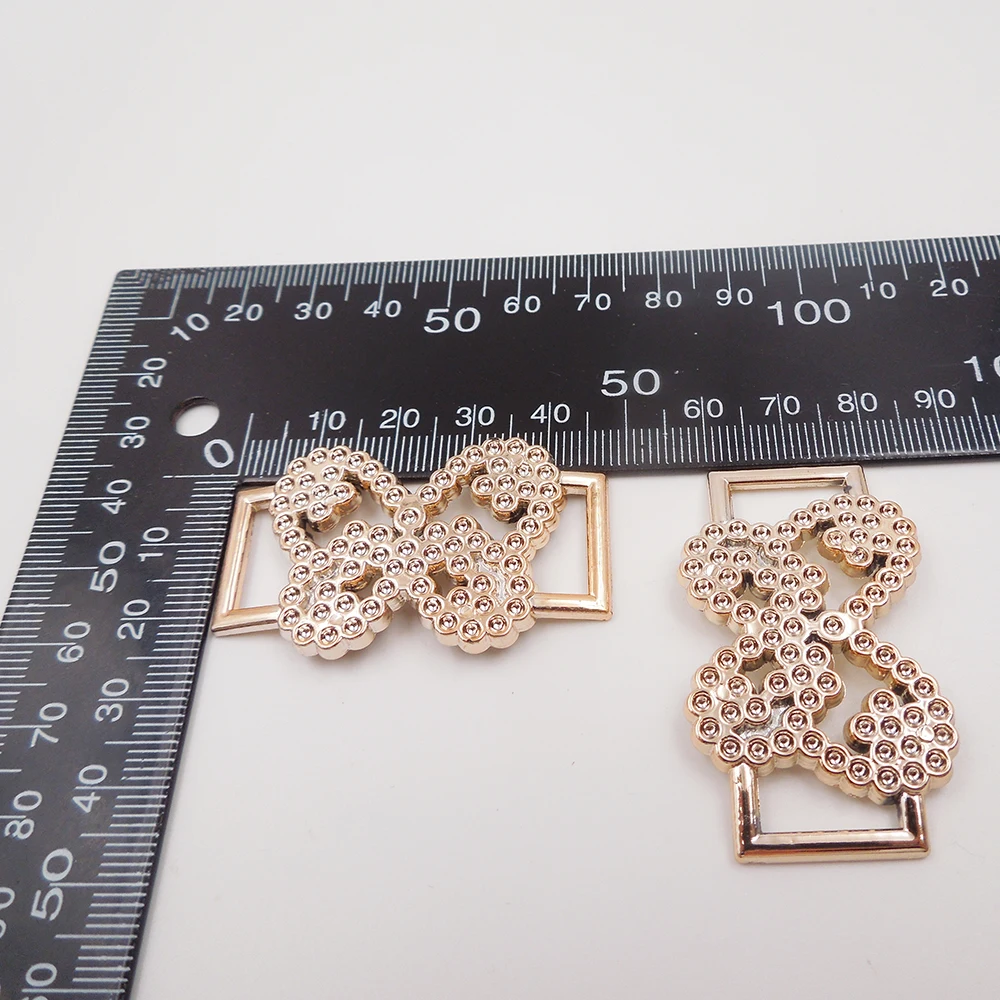 45/41mm,12pcs uv plated rose gold no fade ribbon buckle acessorie butterfly Invitation Ribbon Slider Headband Hair Clip DIY