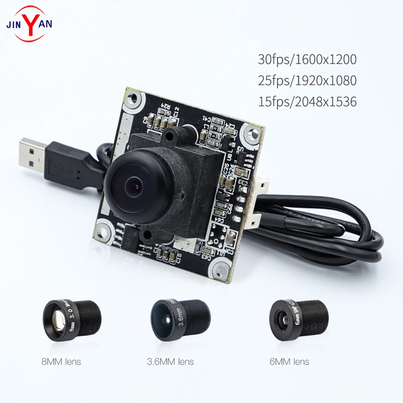 JinYan 8MegaPixel HD 4K 3264x2448 30fps USB camera module 170 degree USB HS Industrial monitoring camera Undistorted lens camera