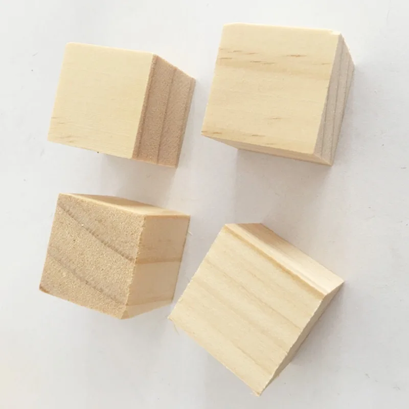 

16pcs nature unfinished wood blocks 30mm pine wooden cubes blocks