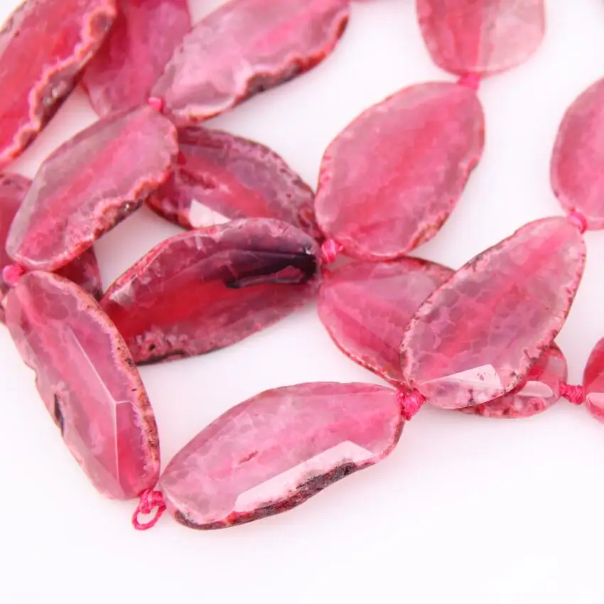Approx 7PCS,Raw Natural Black Achate Long Faceted Slab Slice Beads Charm,Drilled Large Size Polished Achate in Random Shape