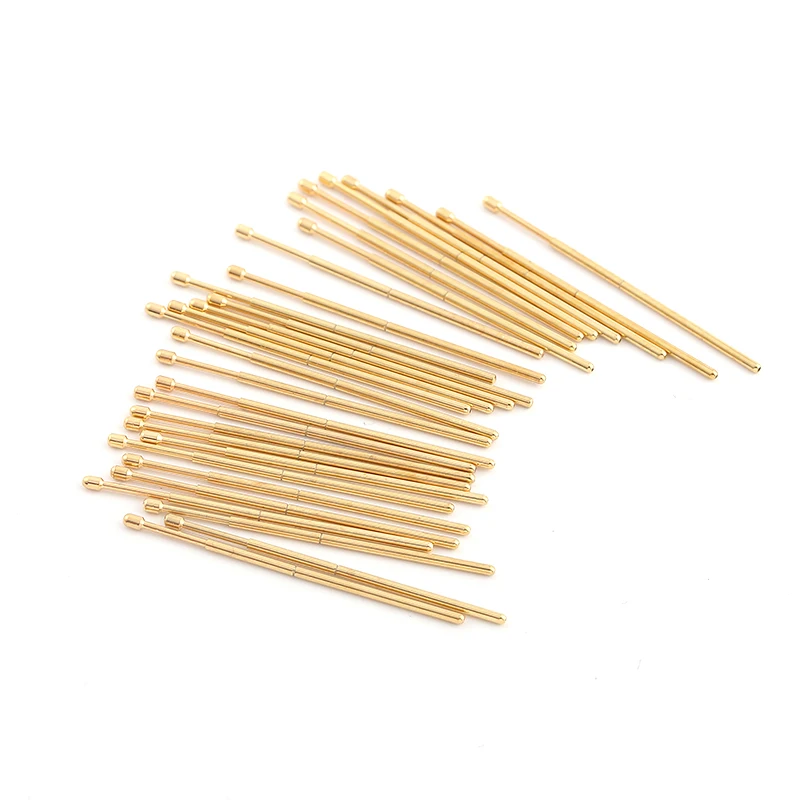 100PCS PAL75-D2 Spring Test Probe PAL75-D Test Pin Test Tool 33.35mm Dia1.02mm Gold Needle Tip Dia 1.3mm Pogo Pin PL75-D PL75-D2