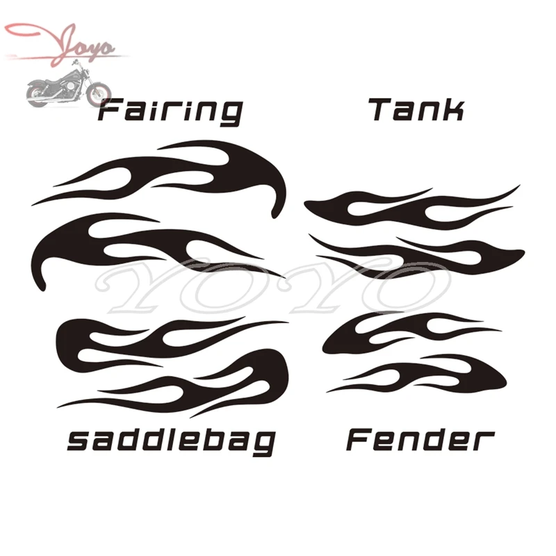 Flame Decals Fuel Tank Sticker Fairing Stickers Saddlebag Decal For Harley Electra Glide Street Glide Ultra Classic Trike