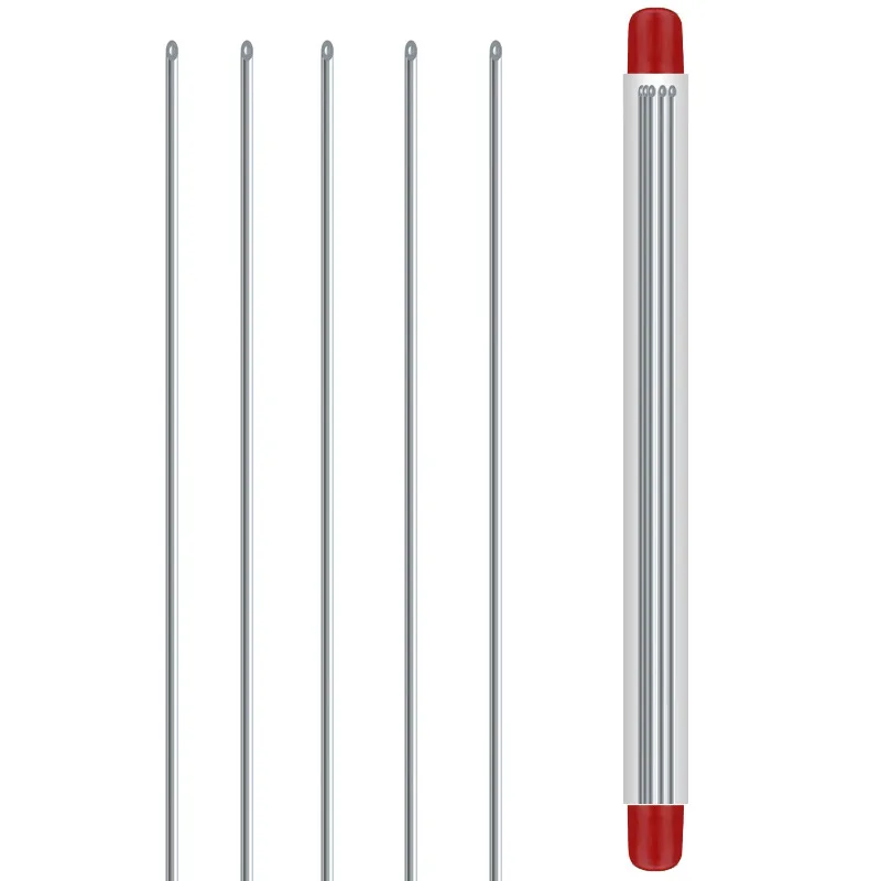 Fishing Soft Lure Accessories Change Soft Bait Earthworm Penetration Pin Hollow All Metal Stainless Steel Device 20cm 5 Pieces