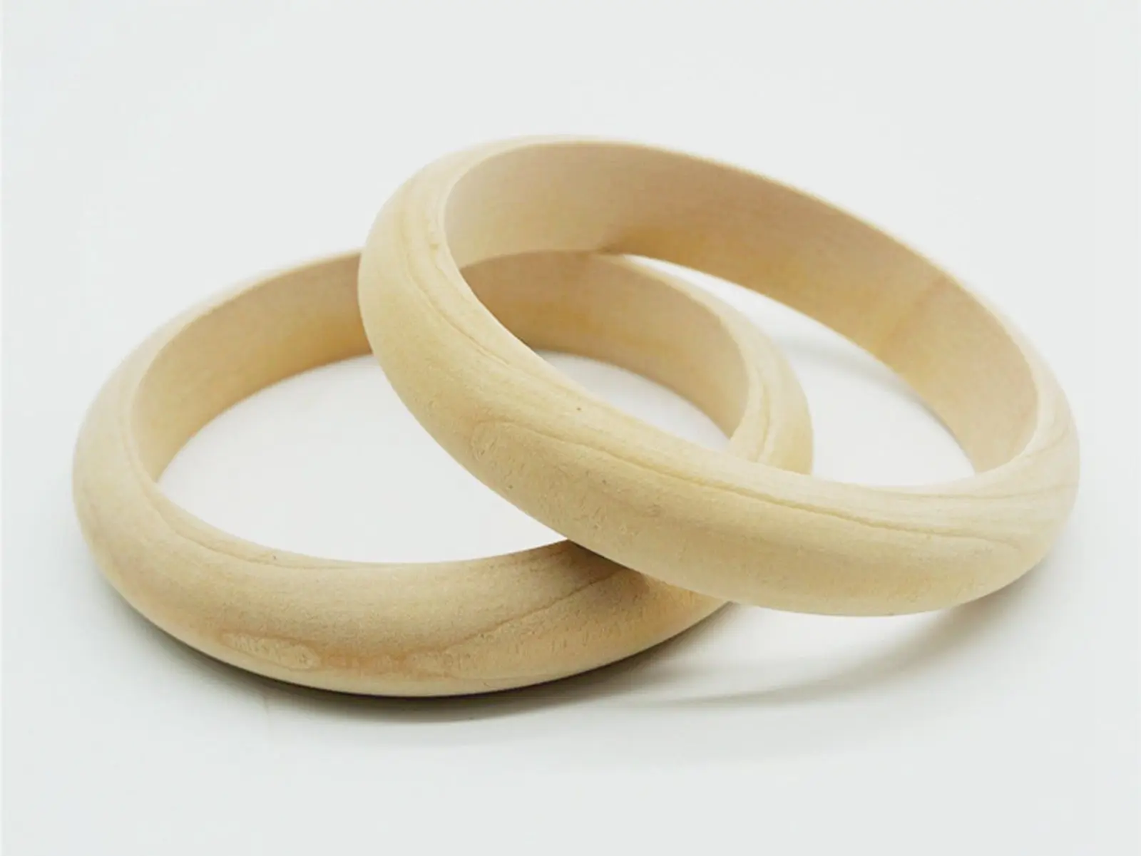 1pcs Natural Wooden Blank Bangle Bracelets for DIY Jewelry Making, Painting, Craft Gifts - Untreated Plain Wood Various Sizes