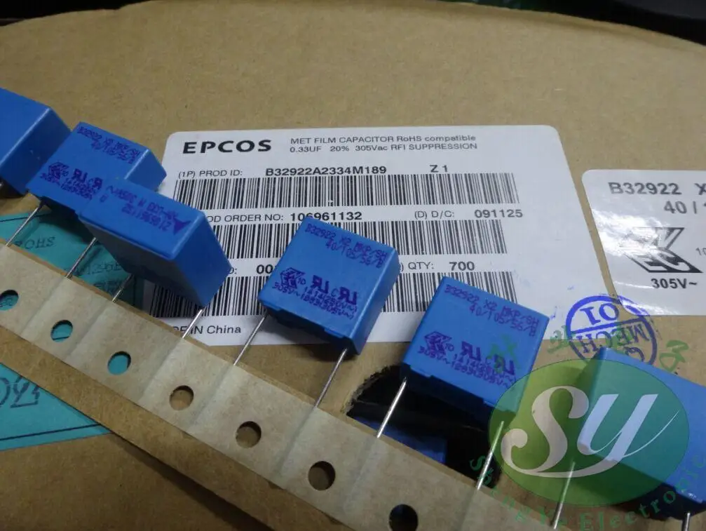 

2019 hot sale 20PCS/50PCS EPCOS 0.33uf/305v 330nf u33 334 new thin film capacitors B32922A2334M free shipping