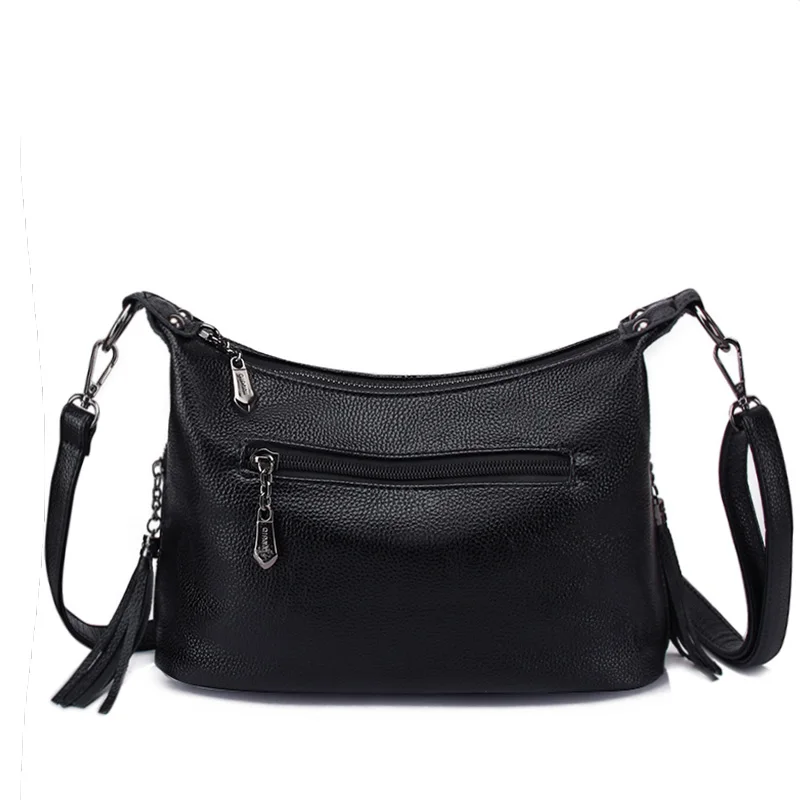 2024 Leather Bag Women Handbags Soft Female Crossbody Bag For Ladies Vintage England Style Casual Tote Hobo Sac A Maine