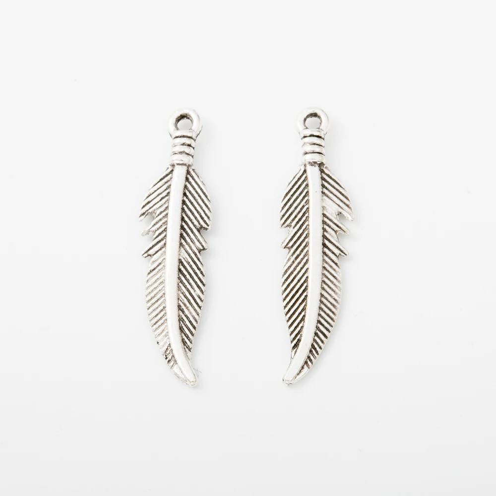 

82pcs feather Vintage zinc alloy metal pendant charms for diy jewelry making 4868