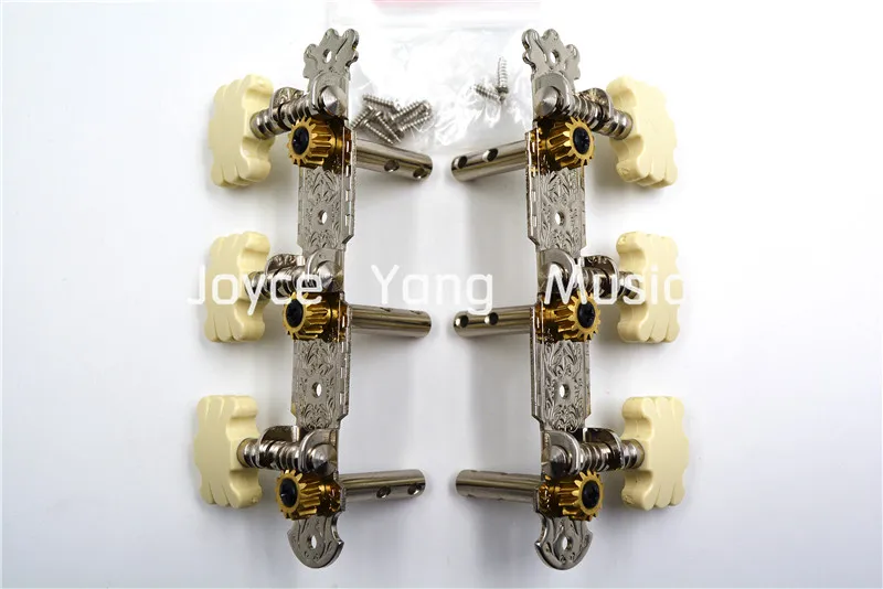 Alice AFD-017AP Steel String Guitar Tuning Pegs 2 Holes Shaft Acoustic Guitar Machine Head Ivory Plum Pegs 3L+3R