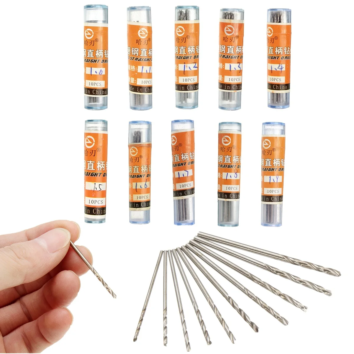 

50PCS HSS Twist Drill 0.6mm/0.8mm/1mm/1.5mm/2mm Metric Drills Micro Drill Bits Metal Wood Plastic Aluminum Twist Drilling Kit